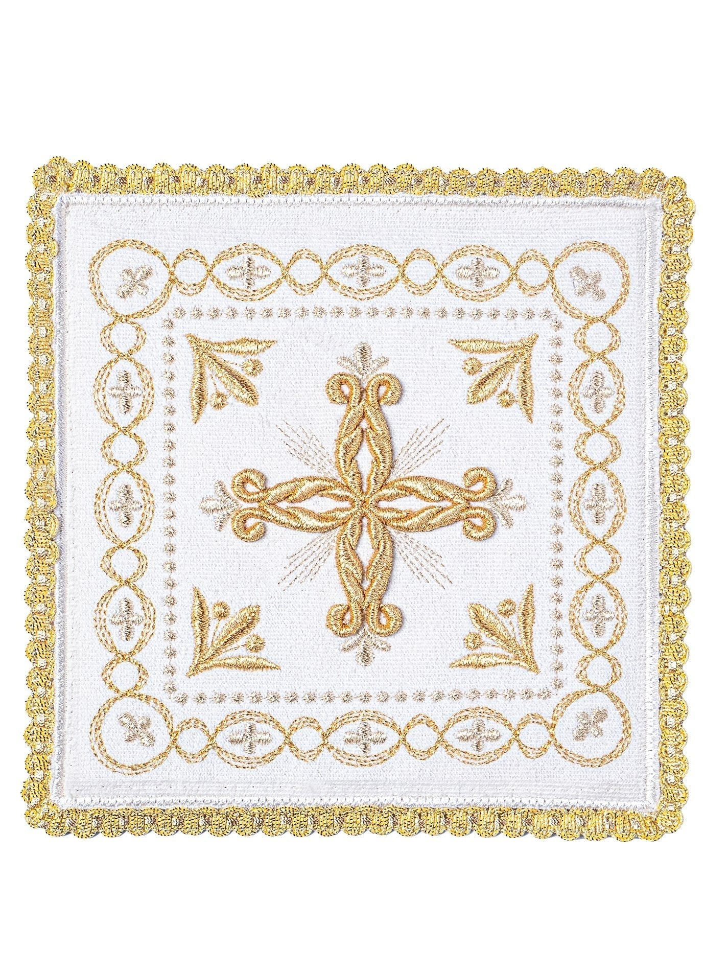 Linge d'autel brodé en velours écru KK/5006/C2 - CHASUBLES.FR