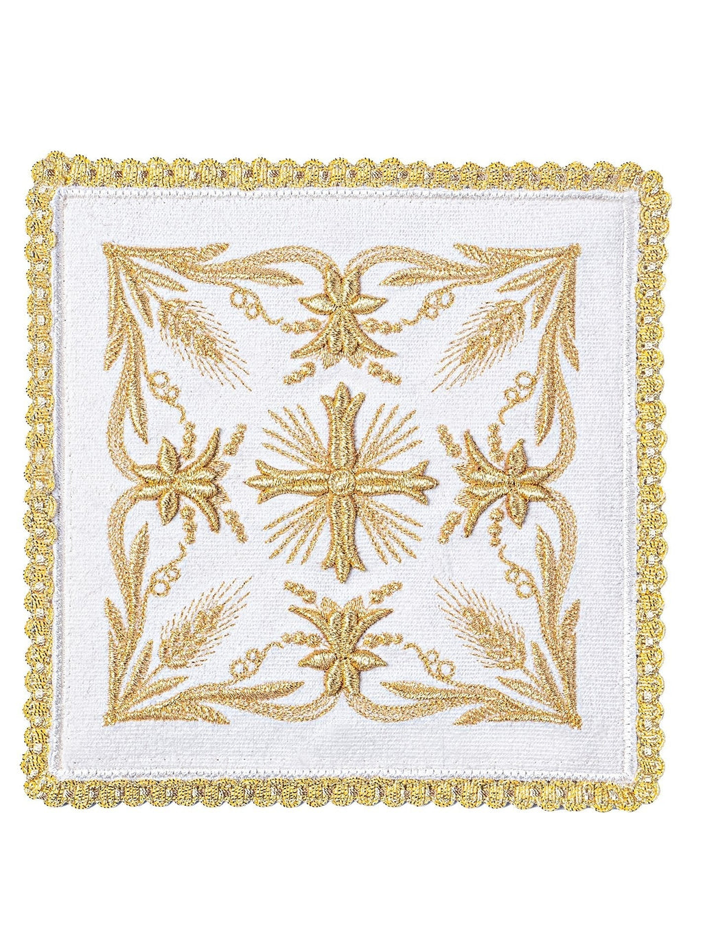 Linge d'autel brodé en velours écru KK/5001/C2 - CHASUBLES.FR