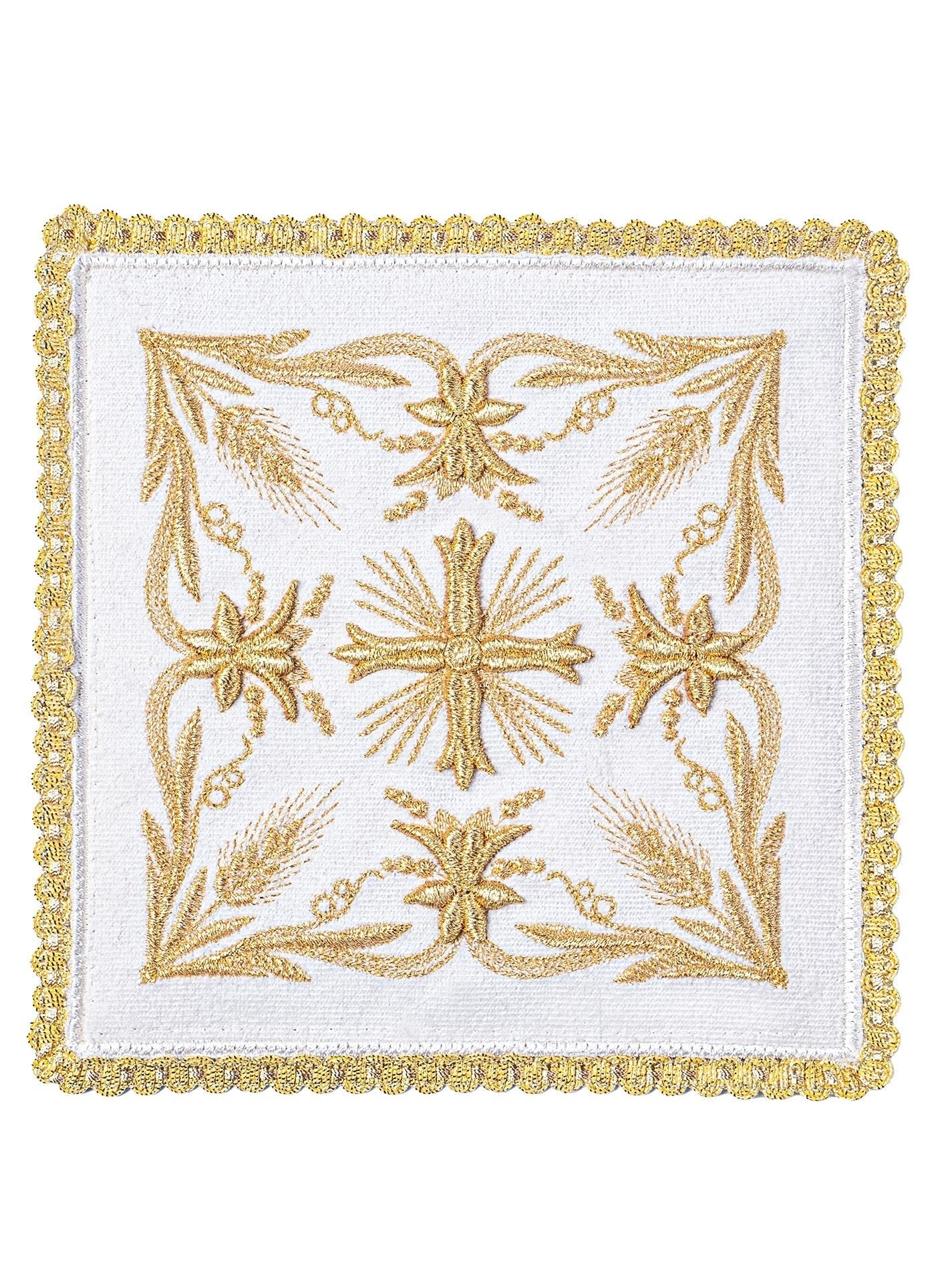 Linge d'autel brodé en velours écru KK/5001/C2 - CHASUBLES.FR