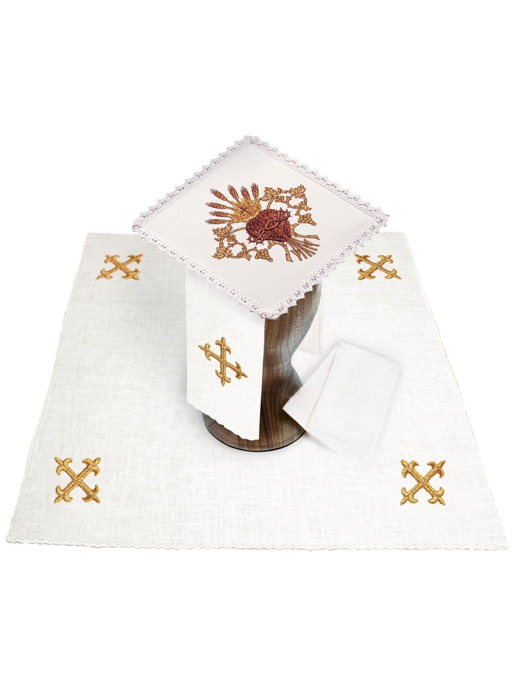 Linge d'autel brodée en lin KKL/167 - CHASUBLES.FR