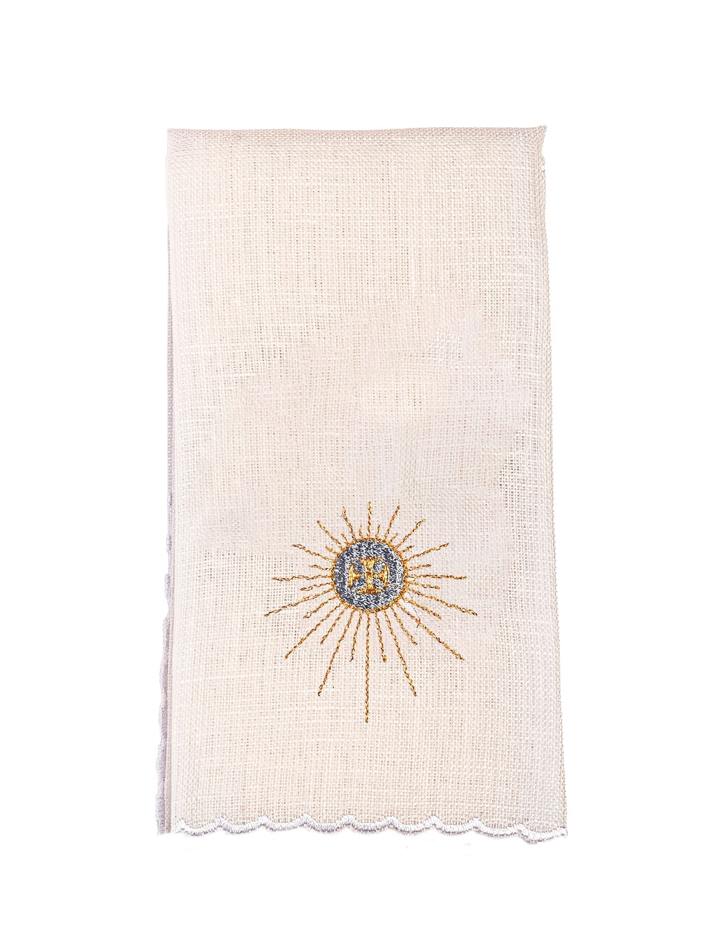 Linge d'autel brodée en lin KKL/163 - CHASUBLES.FR