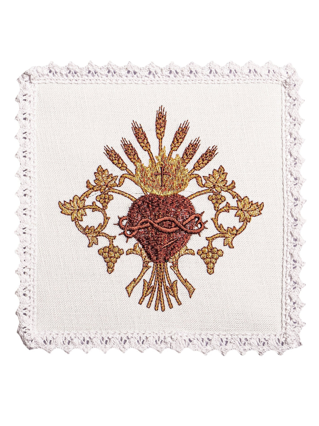 Linge d'autel brodée en lin KKL/167 - CHASUBLES.FR