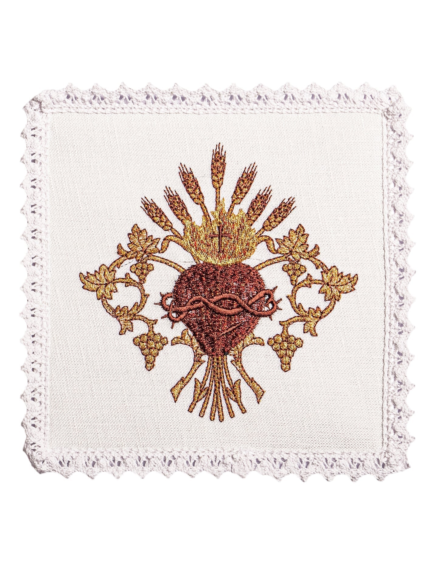 Linge d'autel brodée en lin KKL/167 - CHASUBLES.FR