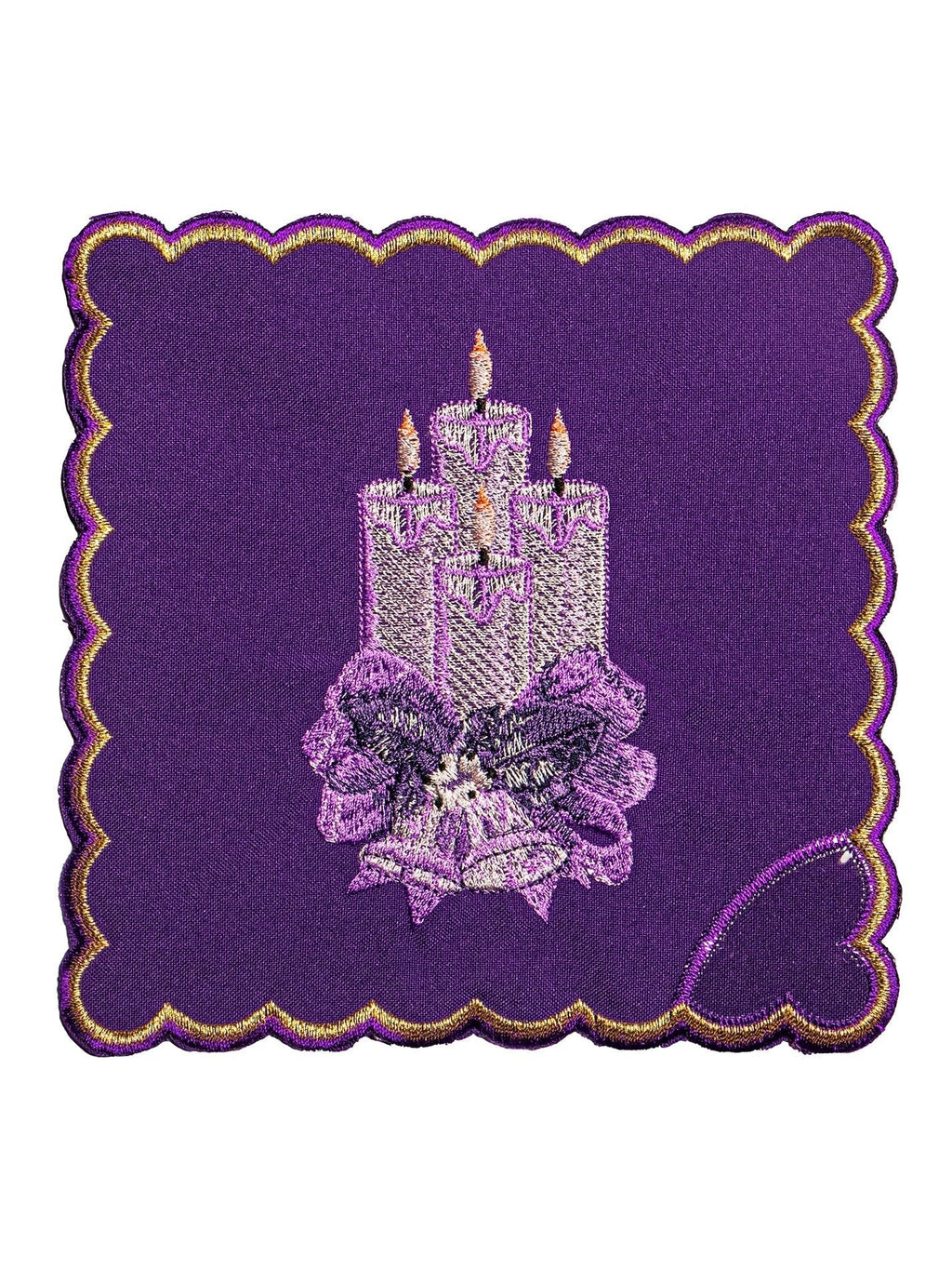 Linge d'autel de l'Avent brodé en lin KK/169 - CHASUBLES.FR