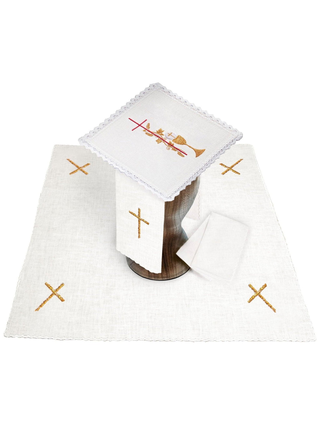 Linge d'autel en lin avec Alpha Omega KKL/176 - CHASUBLES.FR