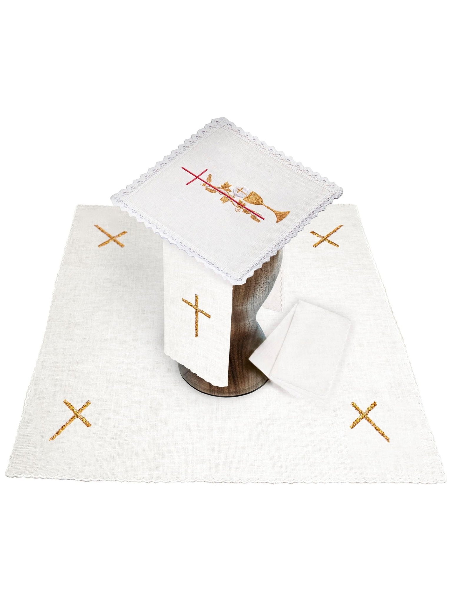 Linge d'autel en lin avec Alpha Omega KKL/176 - CHASUBLES.FR