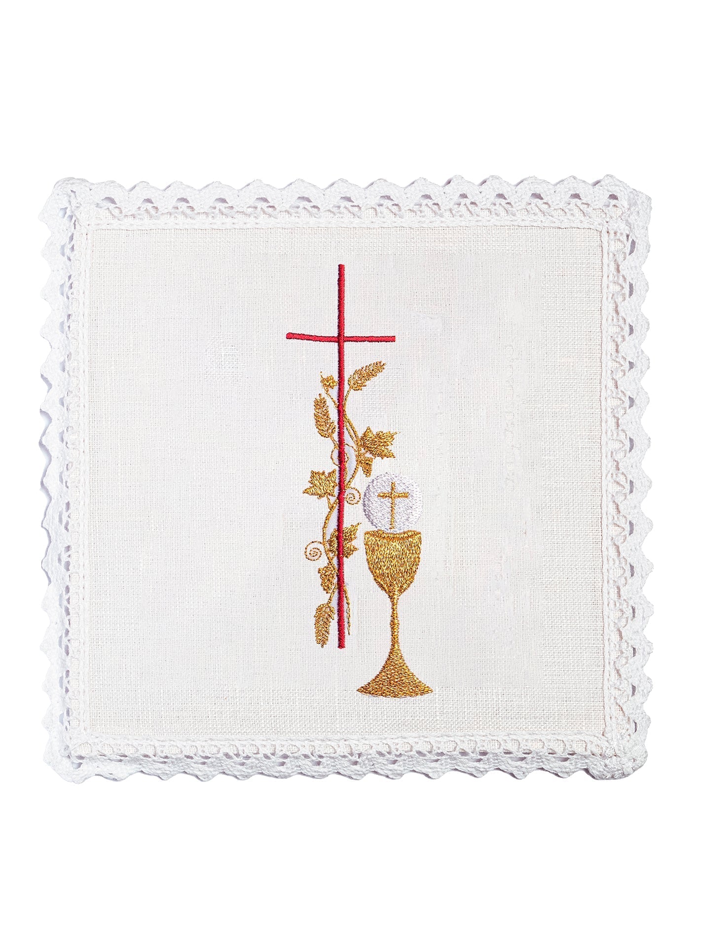 Linge d'autel en lin avec Alpha Omega KKL/176 - CHASUBLES.FR