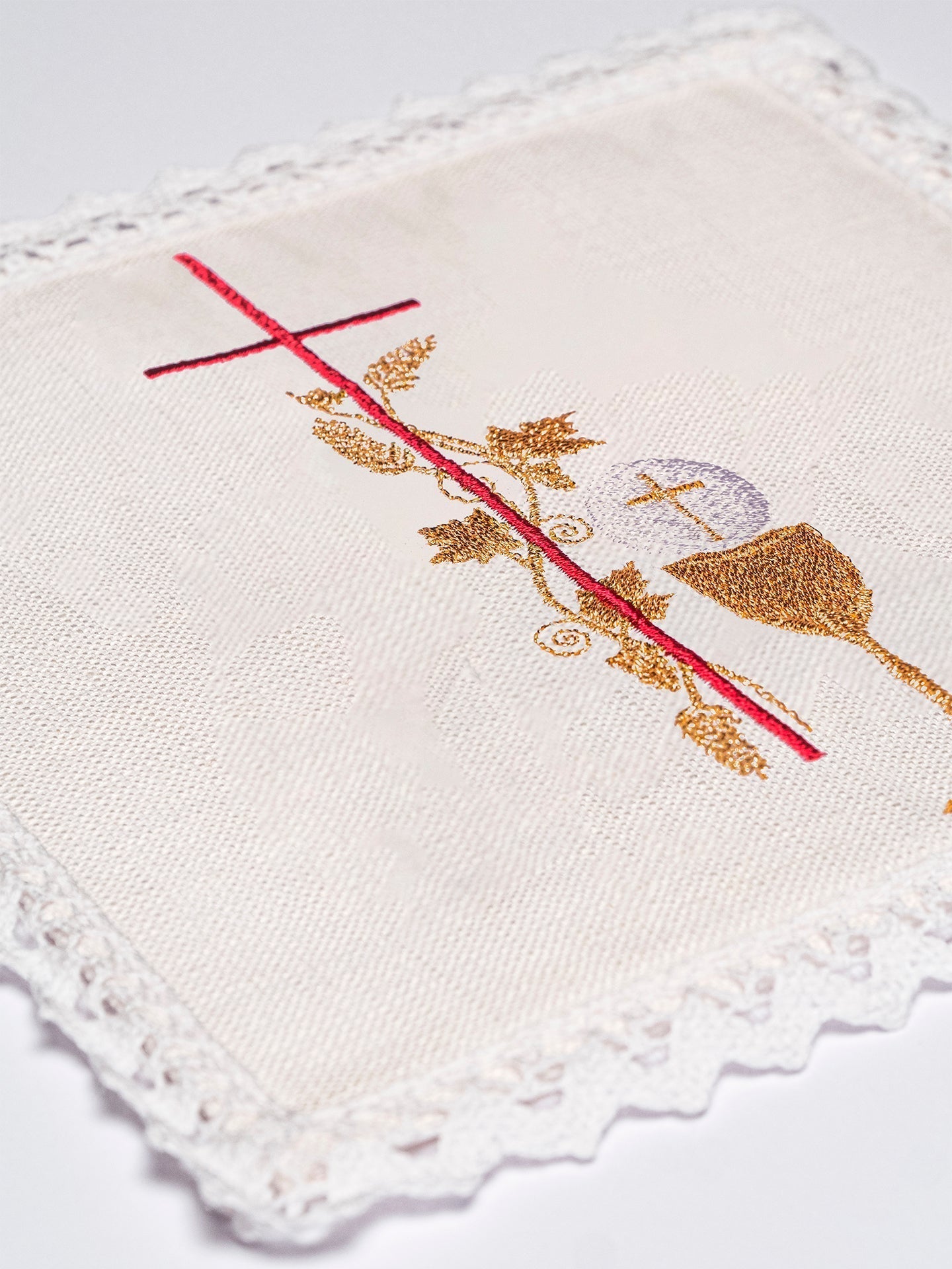 Linge d'autel en lin avec Alpha Omega KKL/176 - CHASUBLES.FR