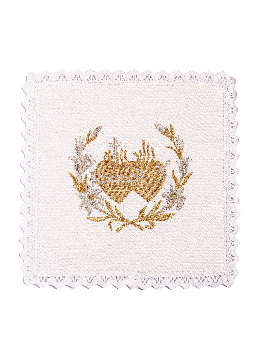Linge d'autel en lin avec broderie dorée KKL/016 - CHASUBLES.FR