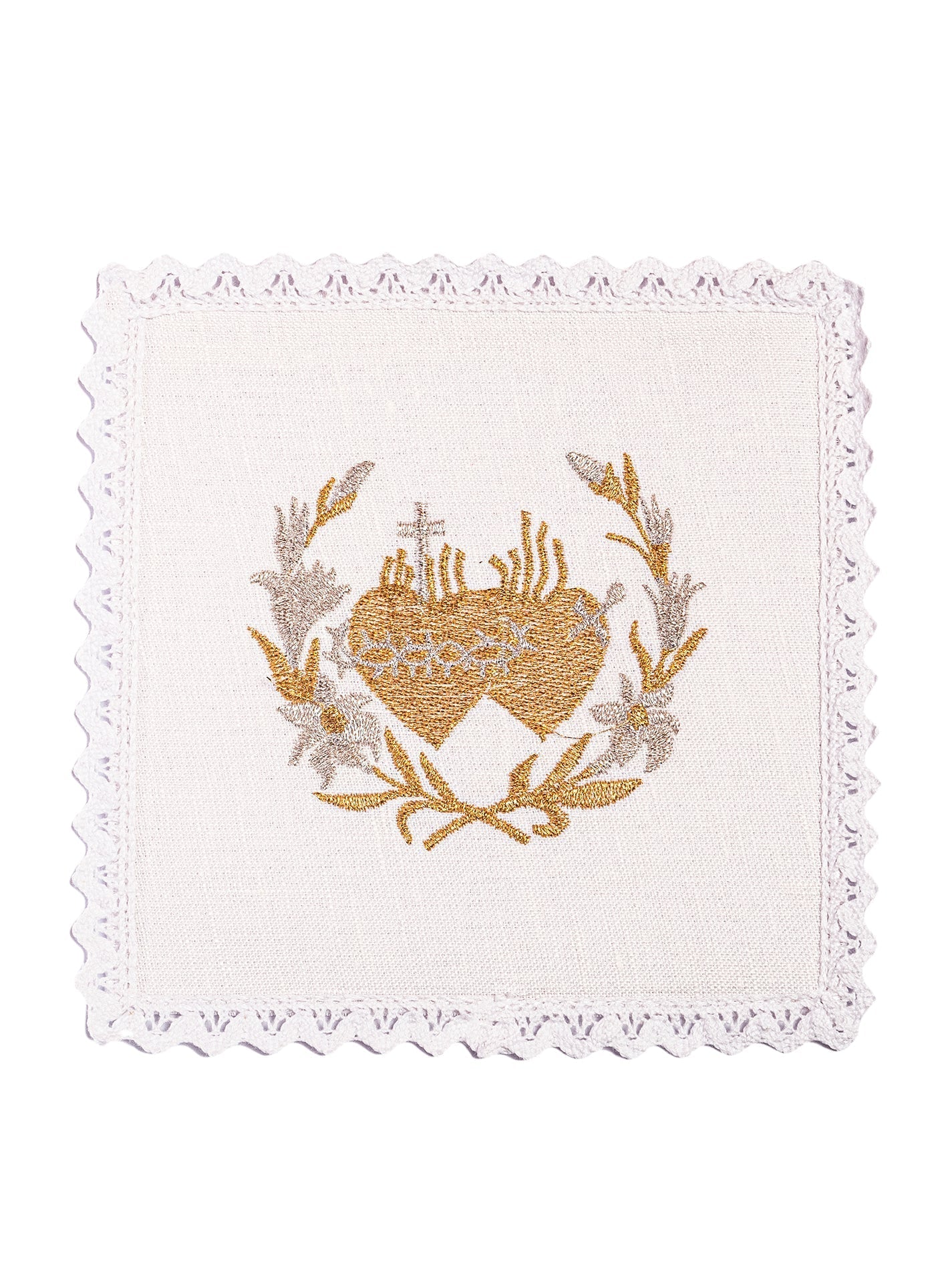 Linge d'autel en lin avec broderie dorée KKL/016 - CHASUBLES.FR