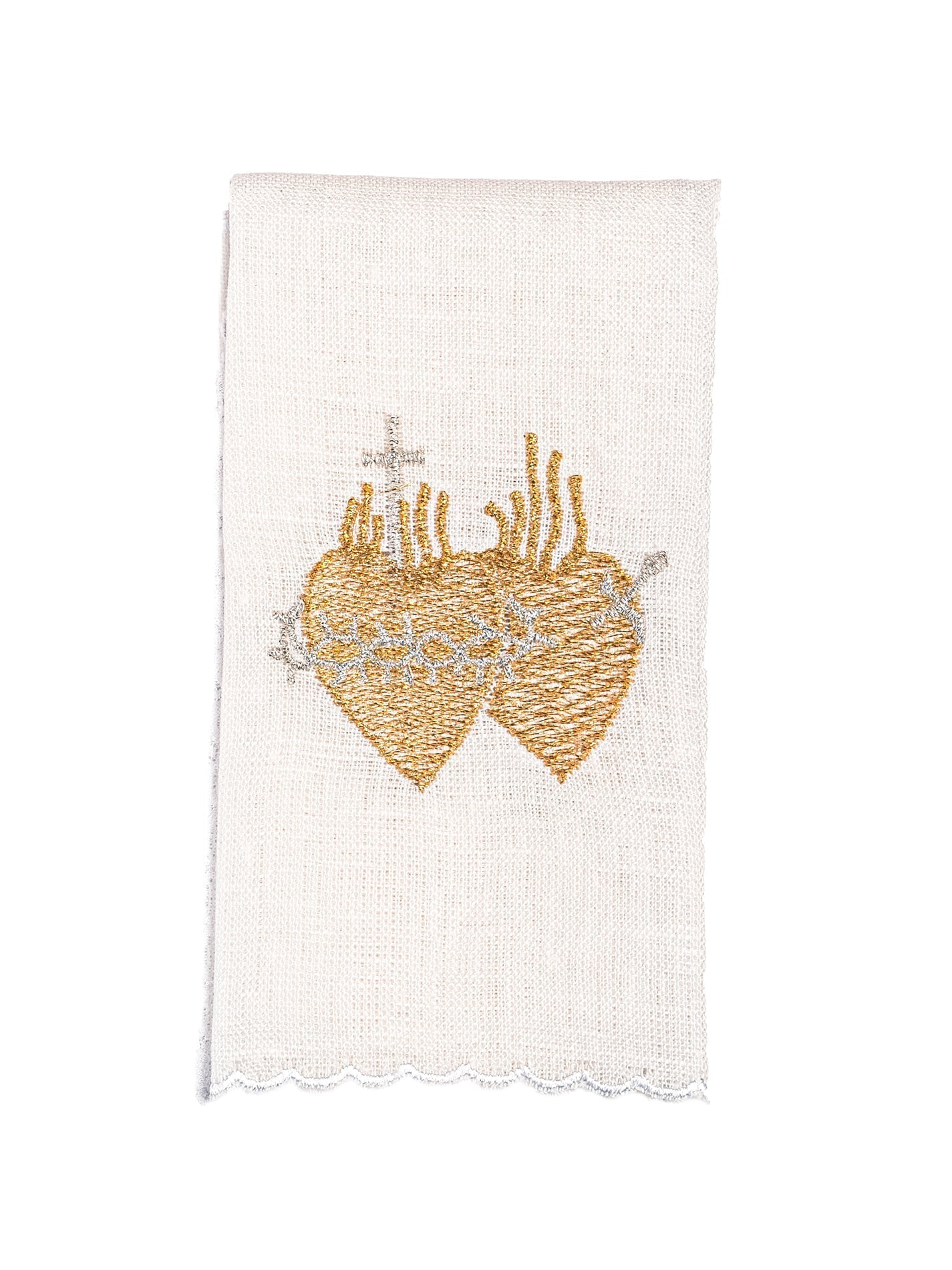 Linge d'autel en lin avec broderie dorée KKL/016 - CHASUBLES.FR