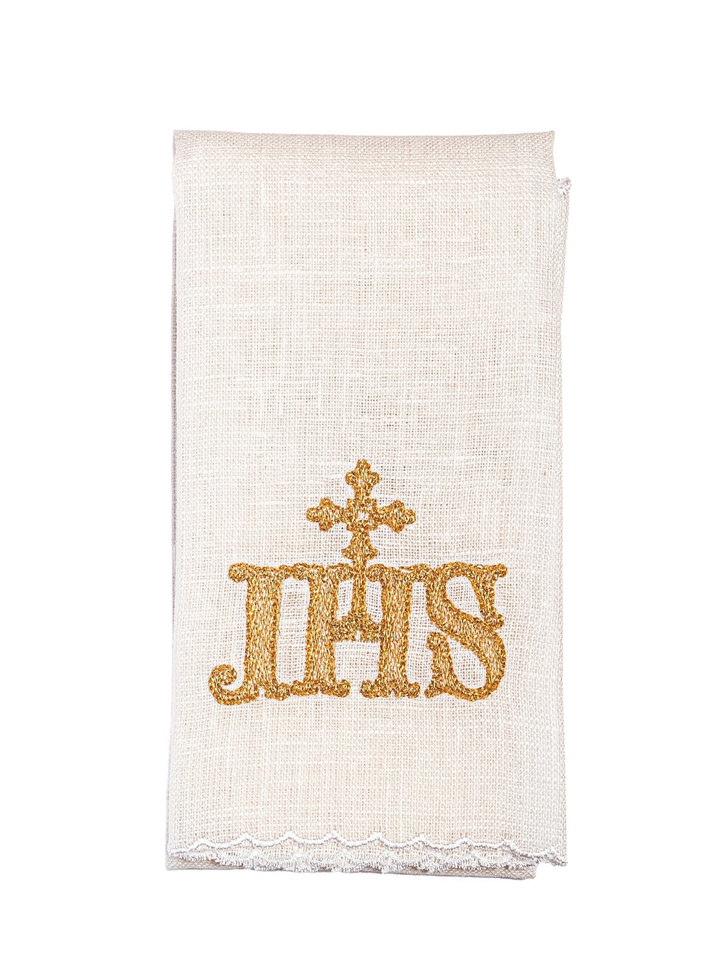 Linge d'autel en lin avec broderie IHS KKL/082 - CHASUBLES.FR