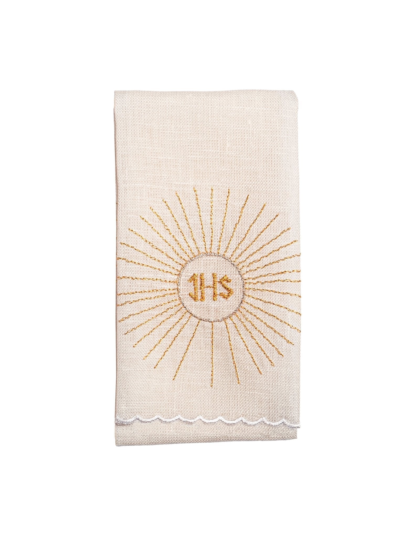 Linge d'autel en lin avec calice et croix brodés KKL/091 - CHASUBLES.FR