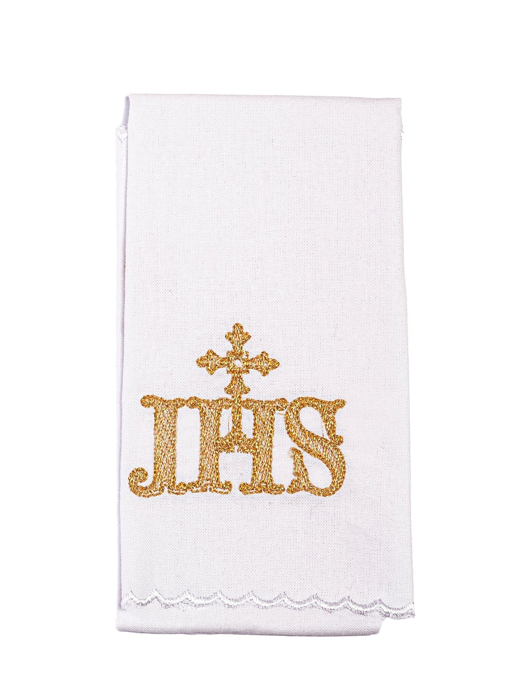 Linge d'autel en lin brodé avec le motif IHS KK/082 - CHASUBLES.FR