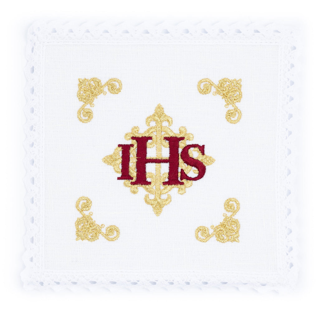 Linge d'autel en lin brodé IHS KKL/157 - CHASUBLES.FR