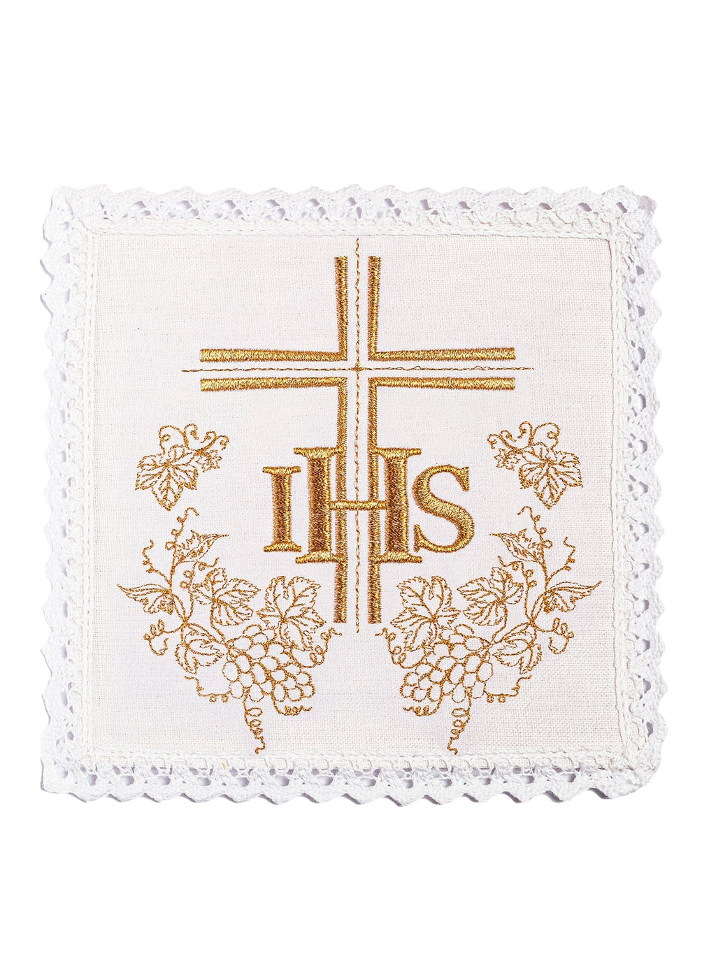 Linge d'autel en lin brodé IHS KKL/156 - CHASUBLES.FR