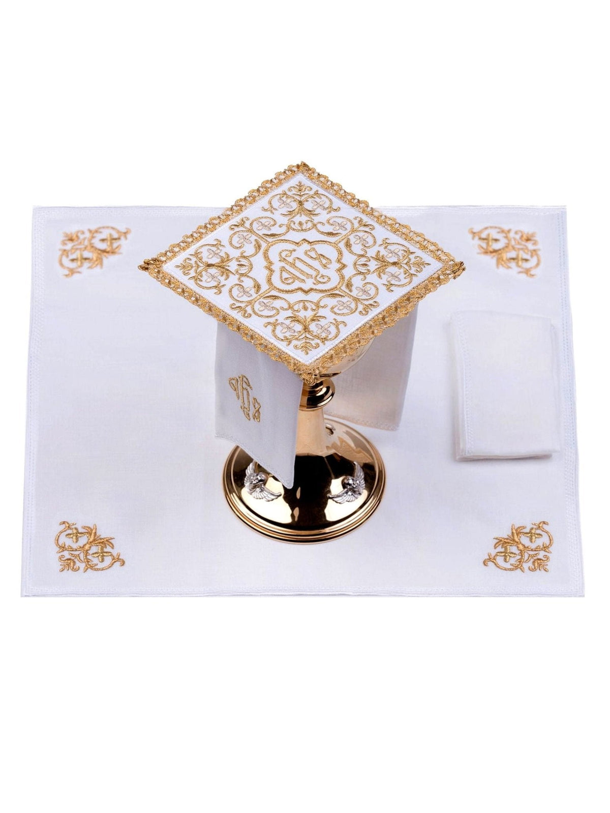 Linge d'autel en lin représentant la Sainte Famille S - 5011 - CHASUBLES.FR