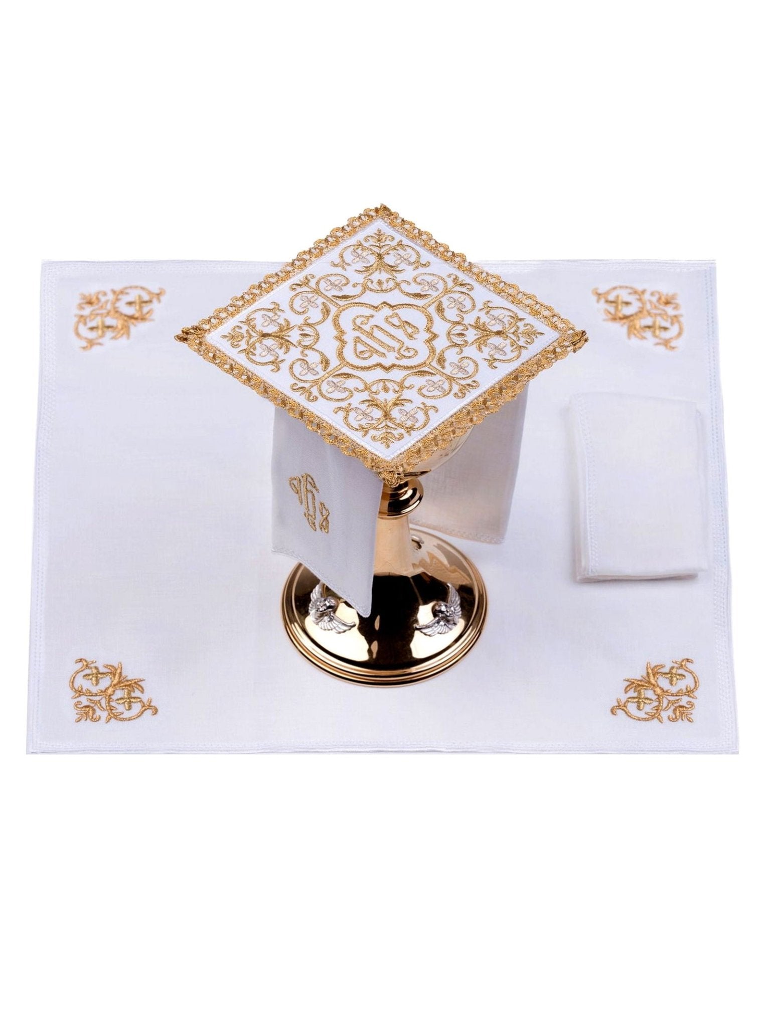 Linge d'autel en lin représentant la Sainte Famille S - 5011 - CHASUBLES.FR