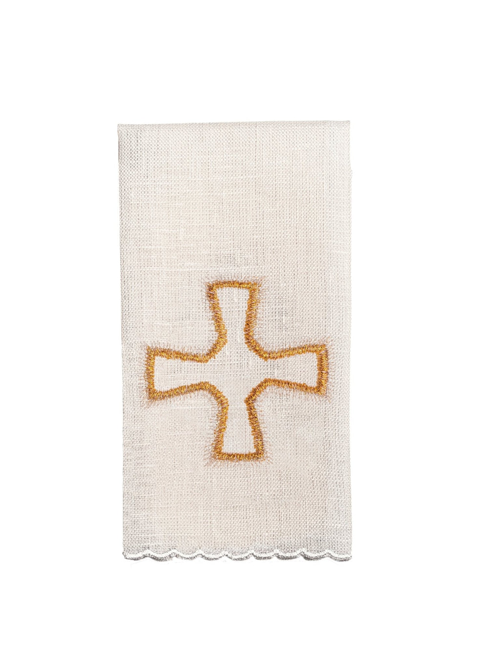 Linge d'autel en lin richement brodé avec des pierres LE/5003 - CHASUBLES.FR
