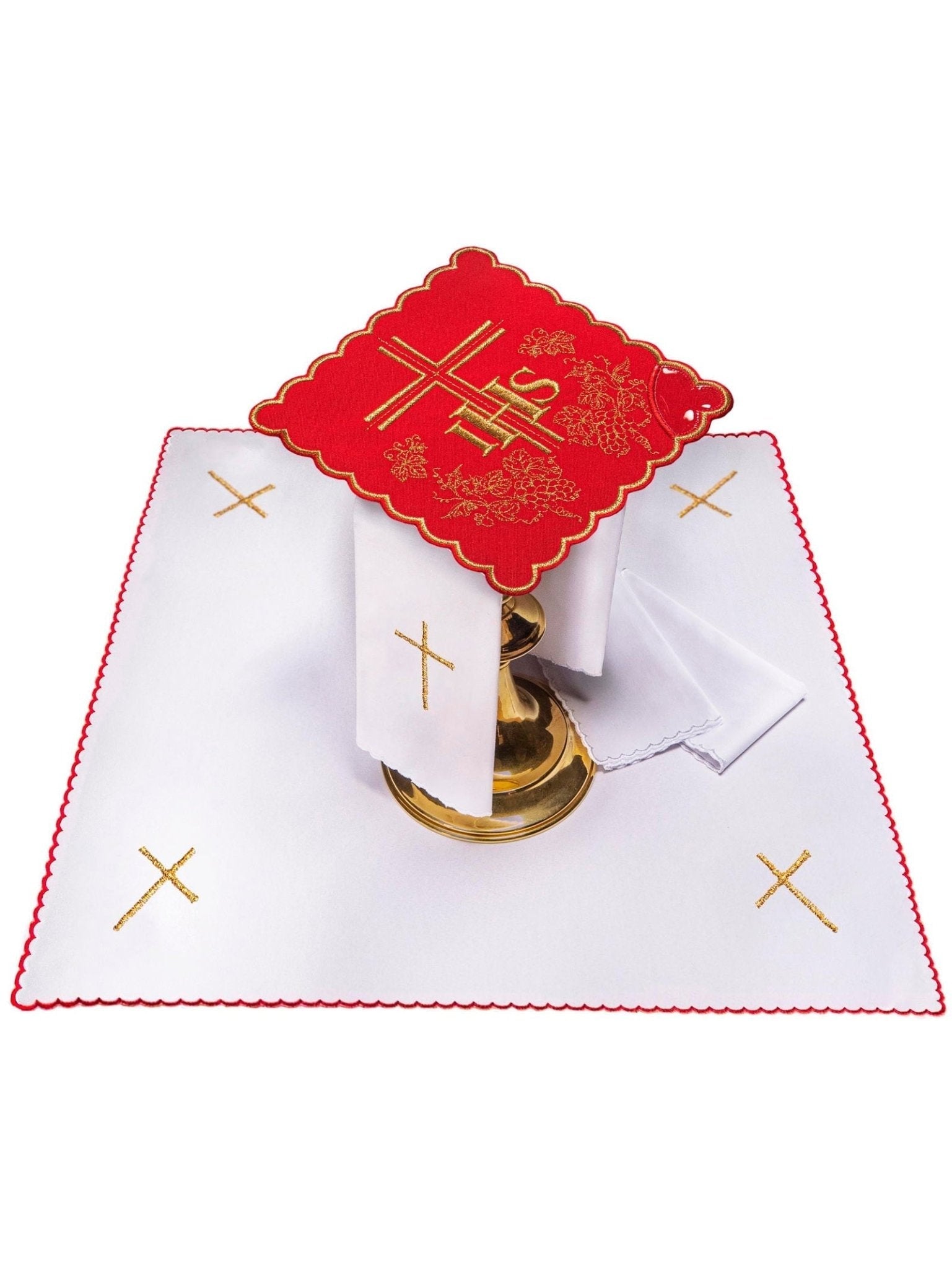Linge d'autel rouge KK/156/02 - CHASUBLES.FR
