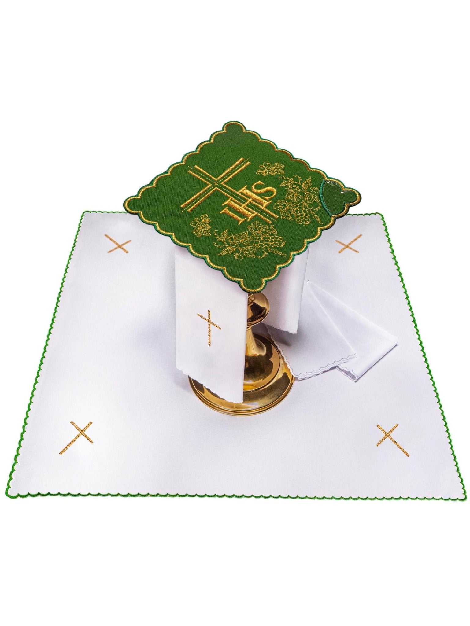 Linge d'autel vert KK/156/01 - CHASUBLES.FR