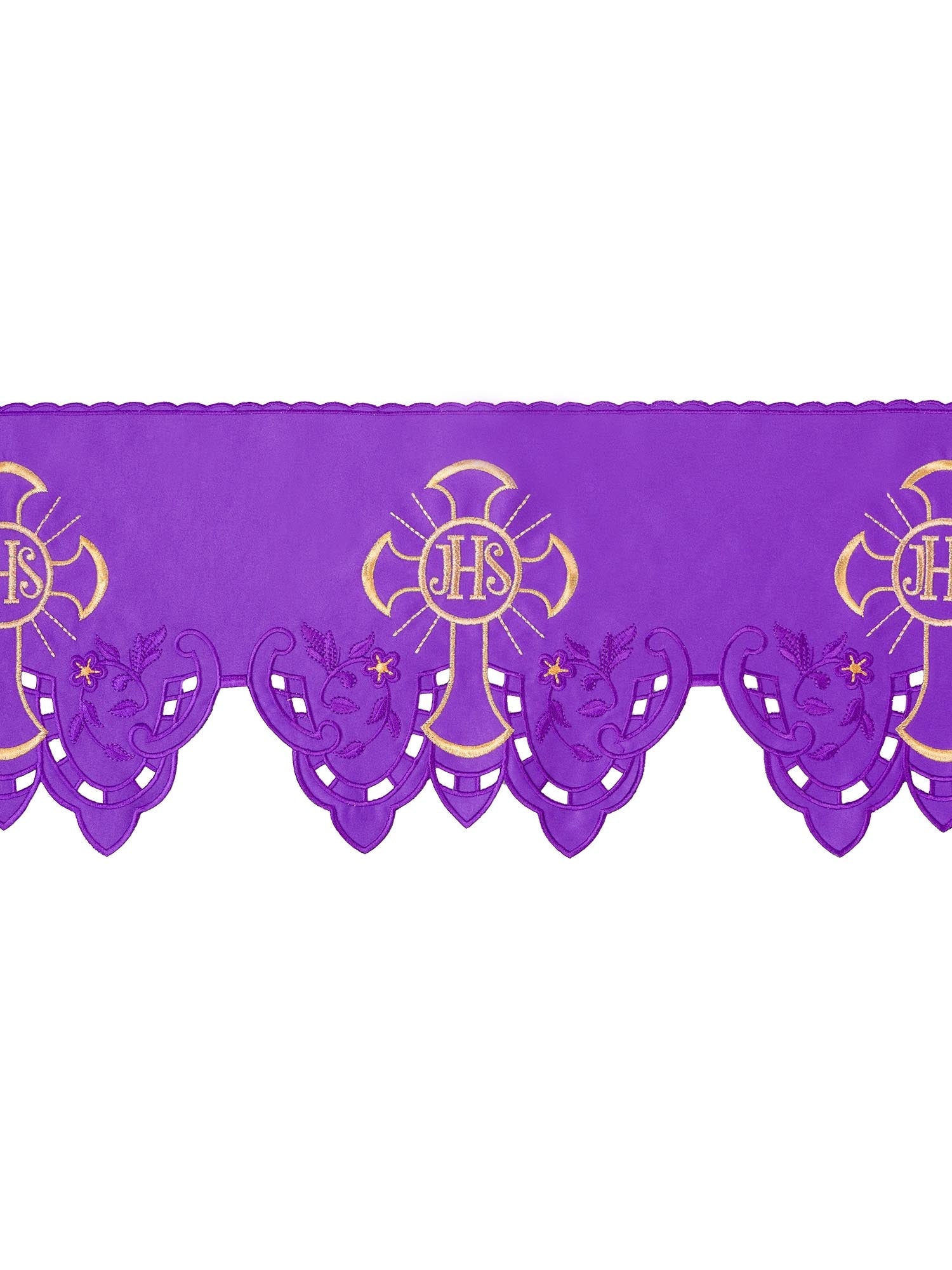 Antependium avec broderie frontale IHS Cross Purple