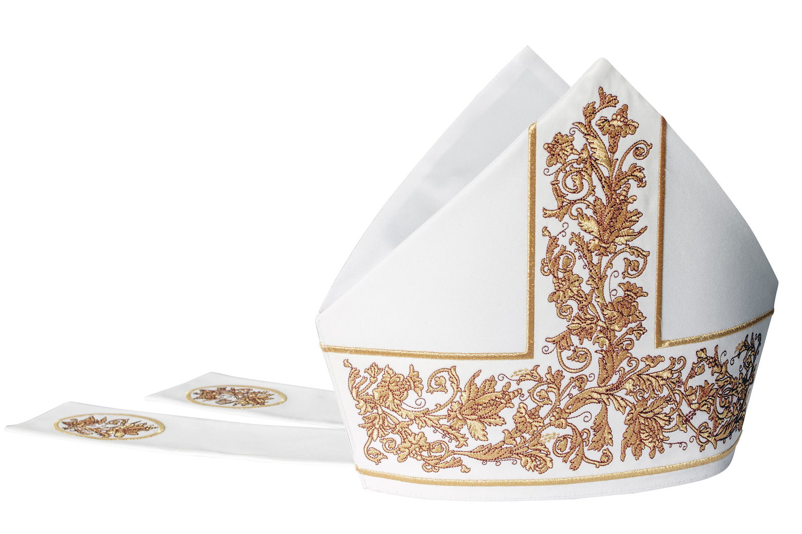 Mithra richement brodé KMR/010/05/01/M - A ECRU - 1 - CHASUBLES.FR