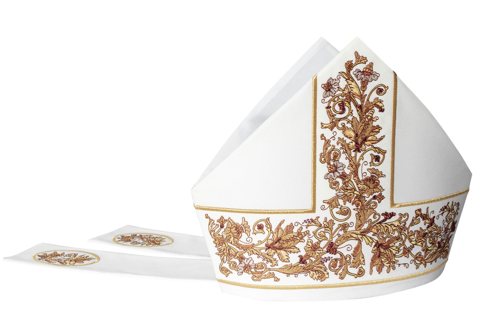 Mithra richement brodé KMR/002/05/01 ECRU - 1 - CHASUBLES.FR