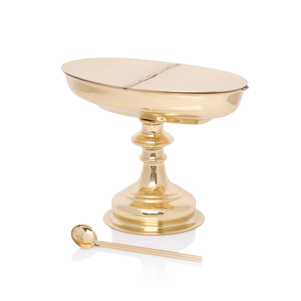 Navette à encens en laiton avec cuillère CE - 1009B - CHASUBLES.FR