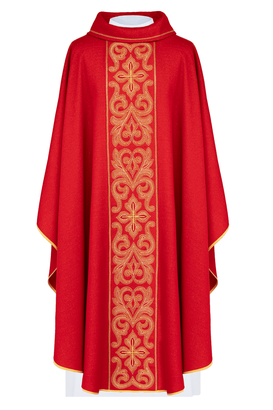 Chasuble richement brodée de croix Rouge