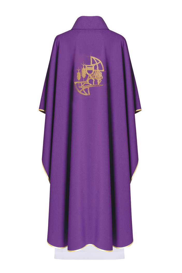 Chasuble brodée Croix violette