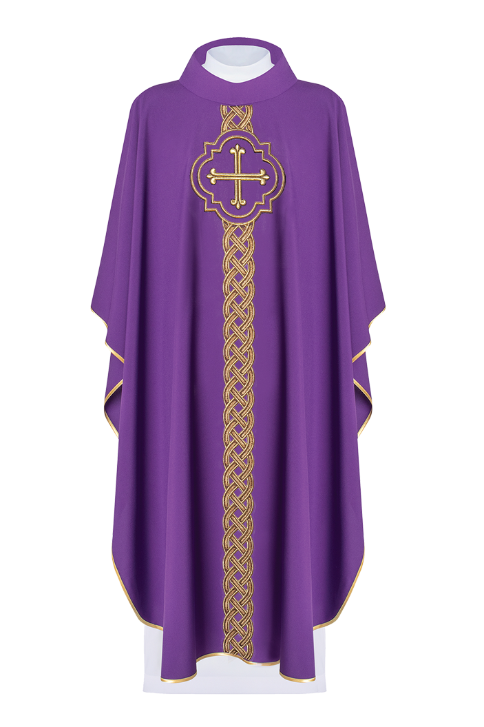 Chasuble brodée Croix violette