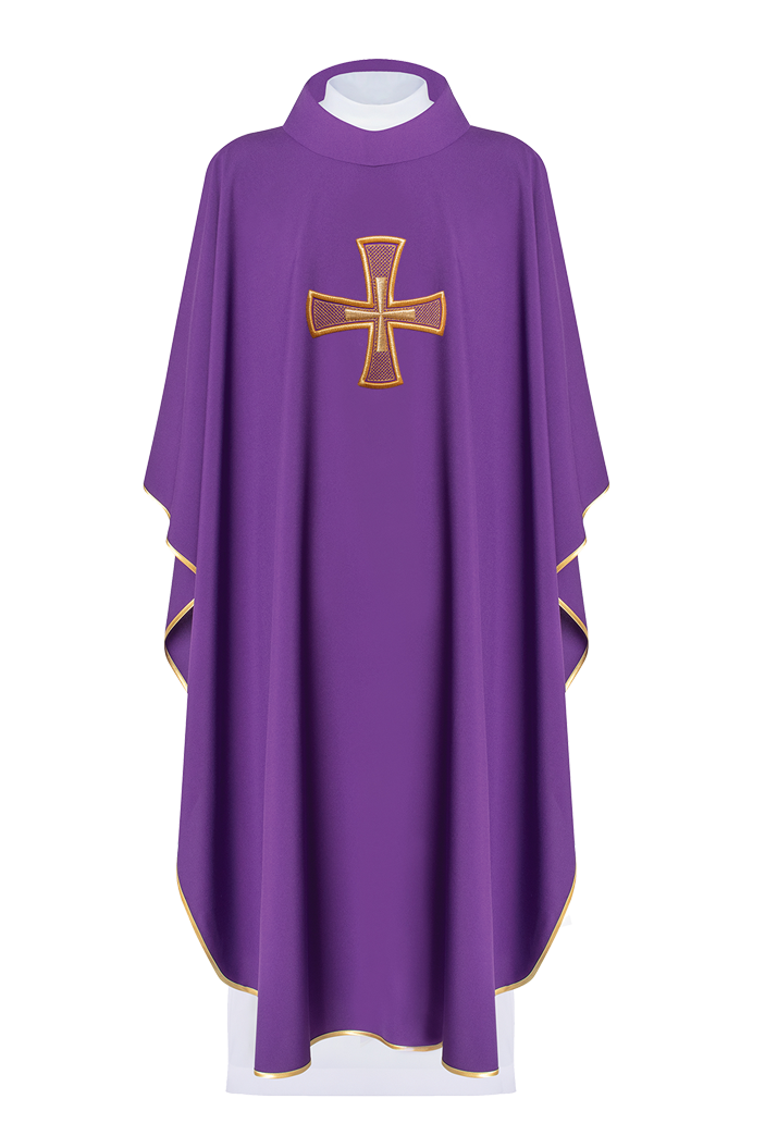 Chasuble brodée IHS Violet