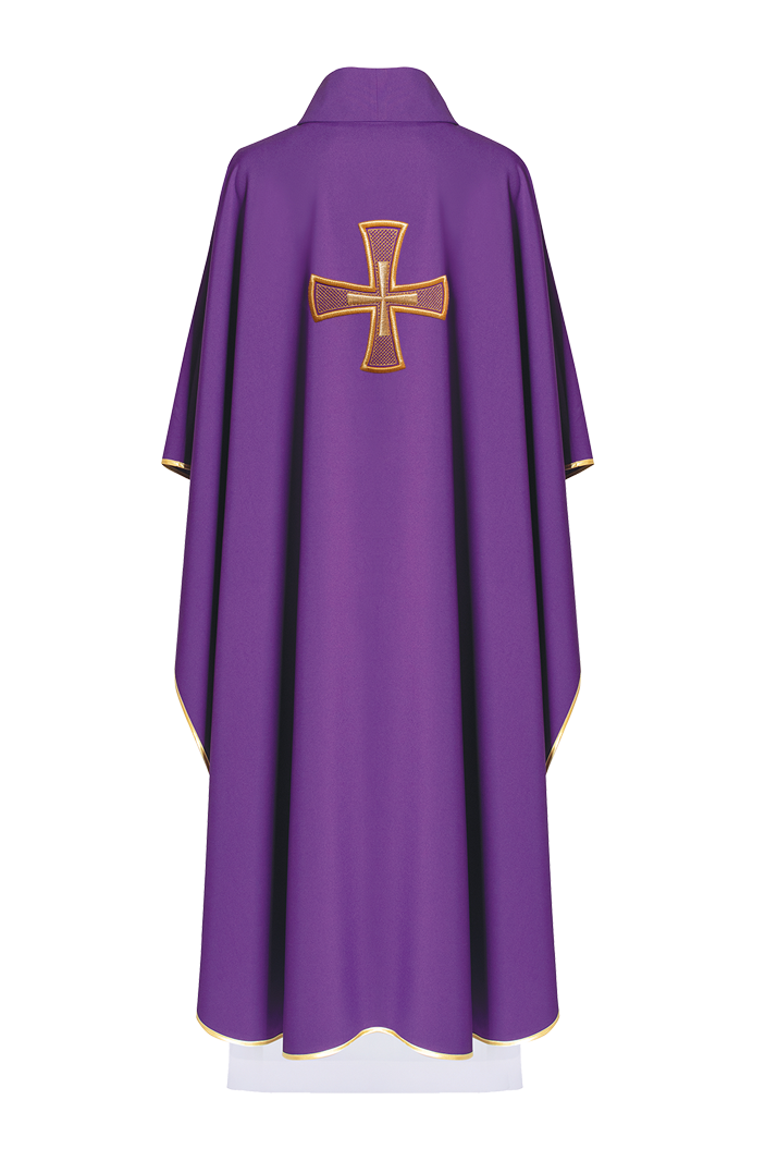 Chasuble brodée IHS Violet