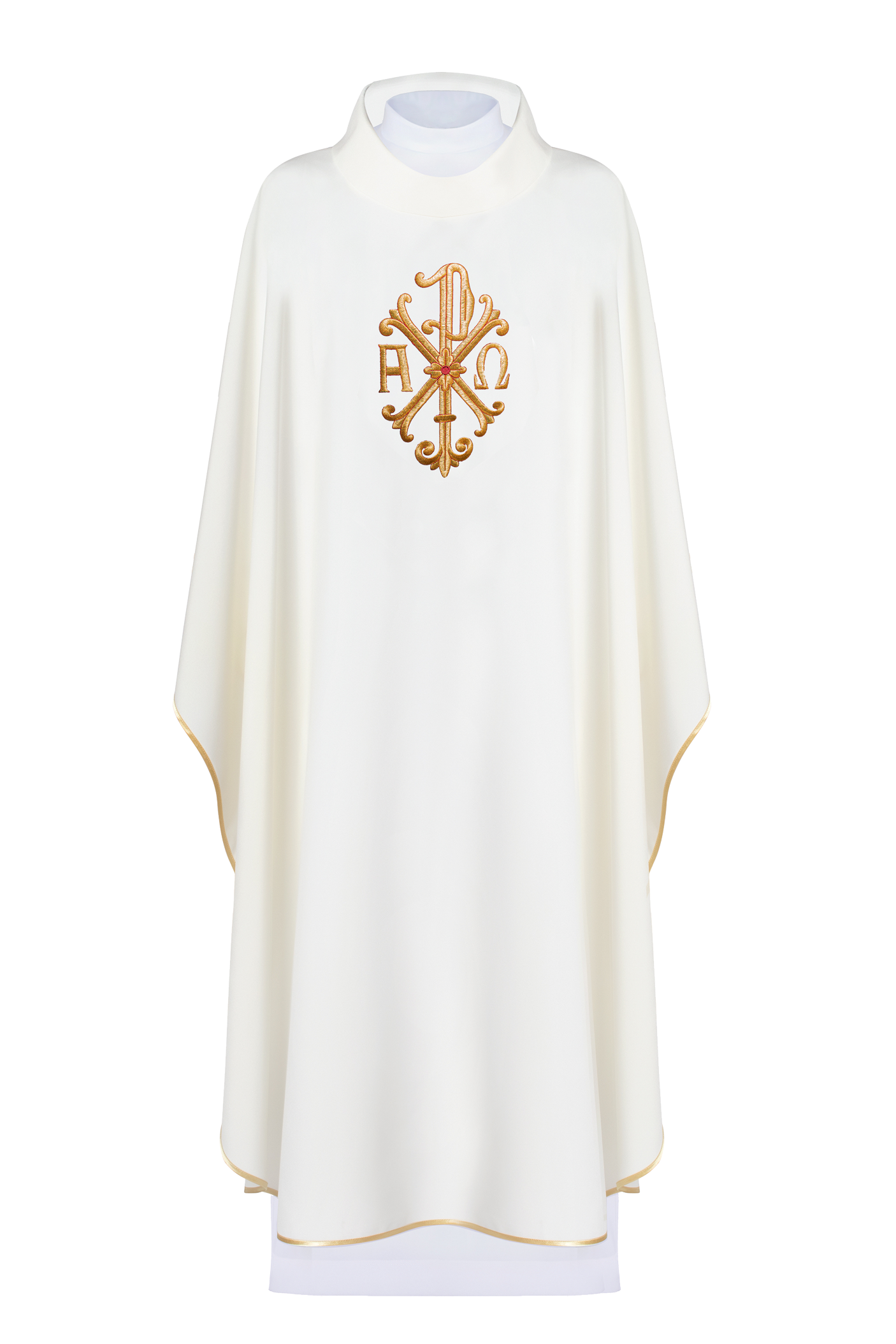 Chasuble écrue à croix brodée