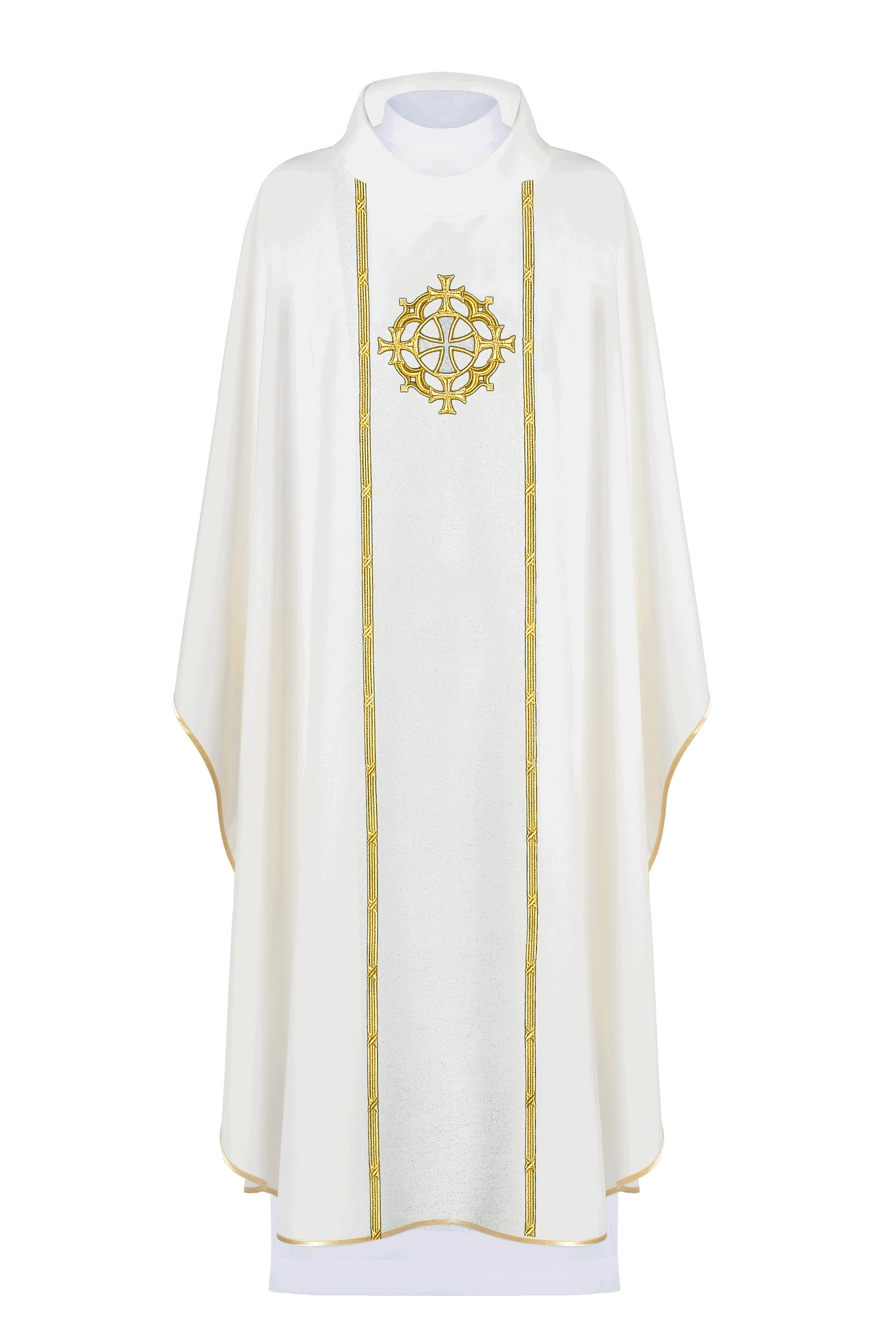 Chasuble écrue à croix brodée