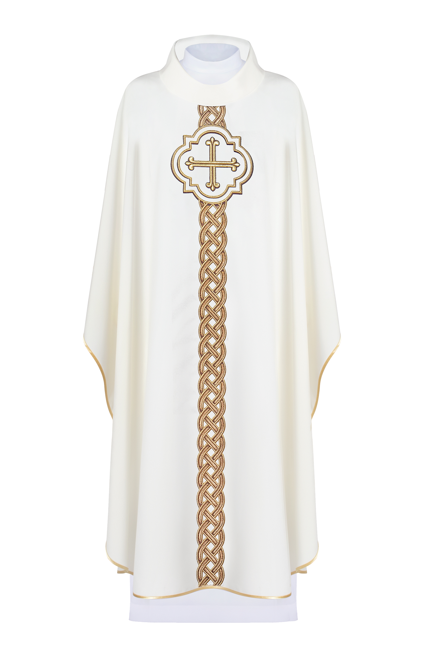 Chasuble écrue à croix brodée