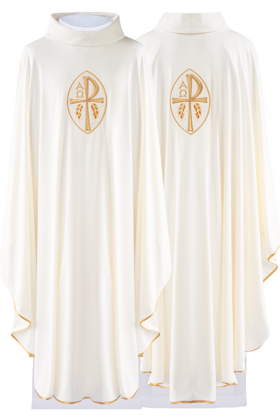 Chasuble écrue à croix brodée