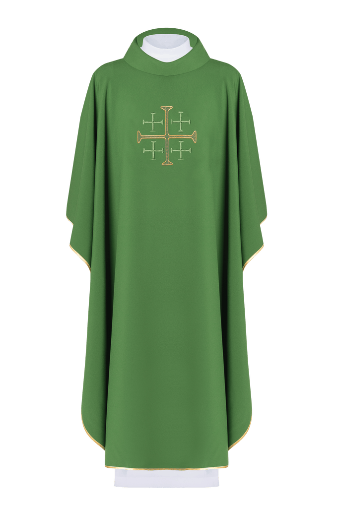 Ornat haftowany Krzyż Jerozolimski Zielony