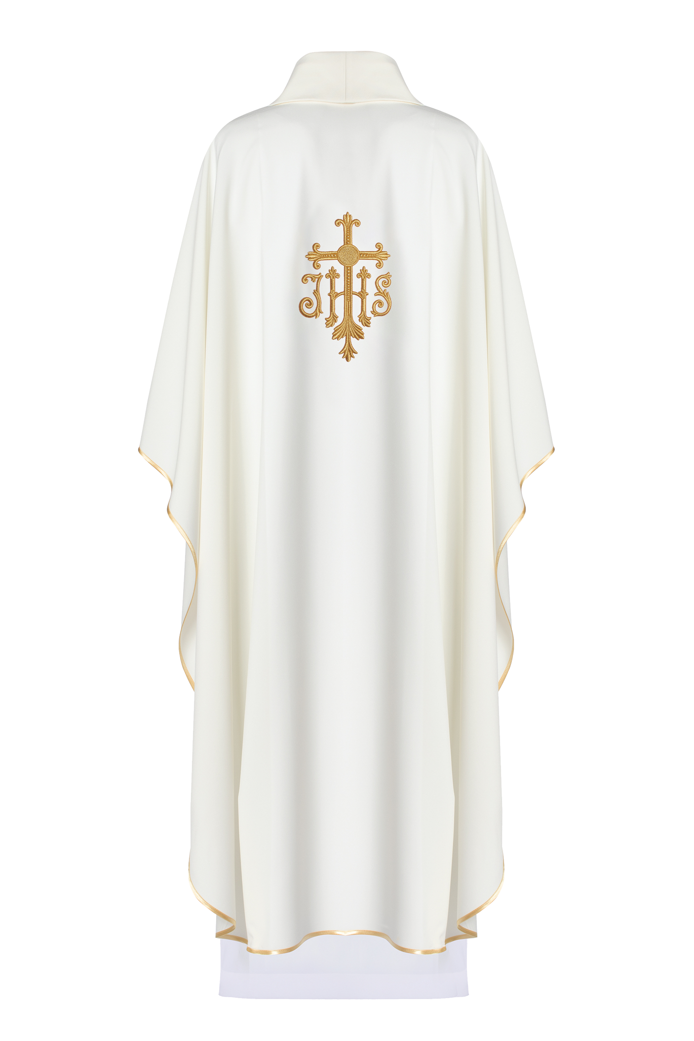 Chasuble brodée en croix écrue