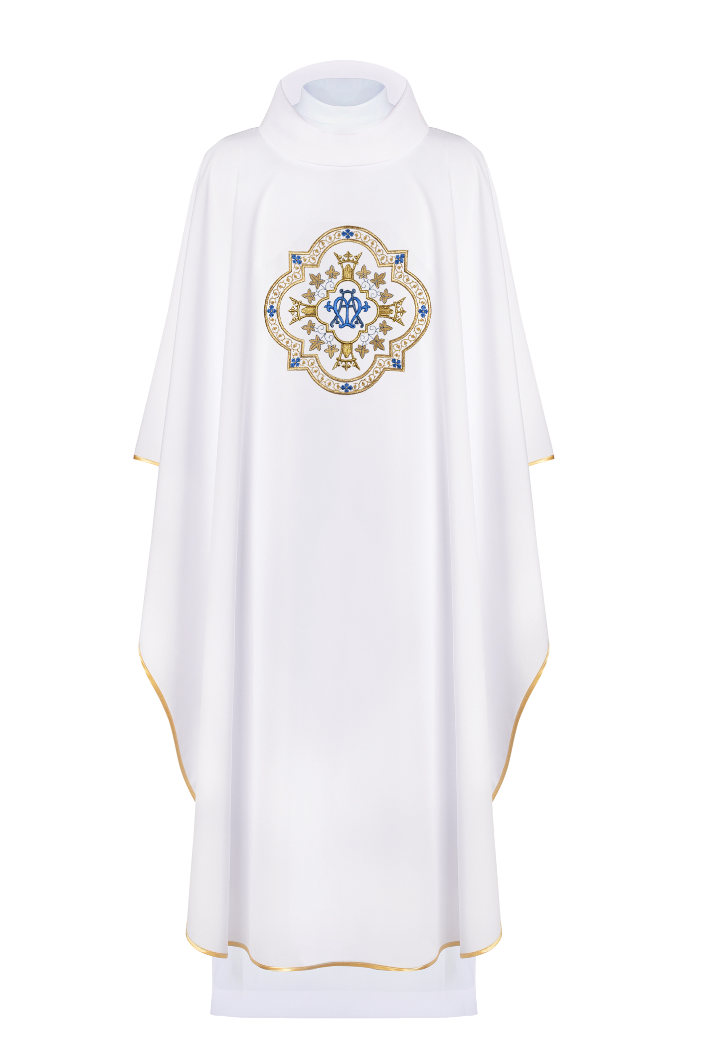 Chasuble blanc brodée Motif marial