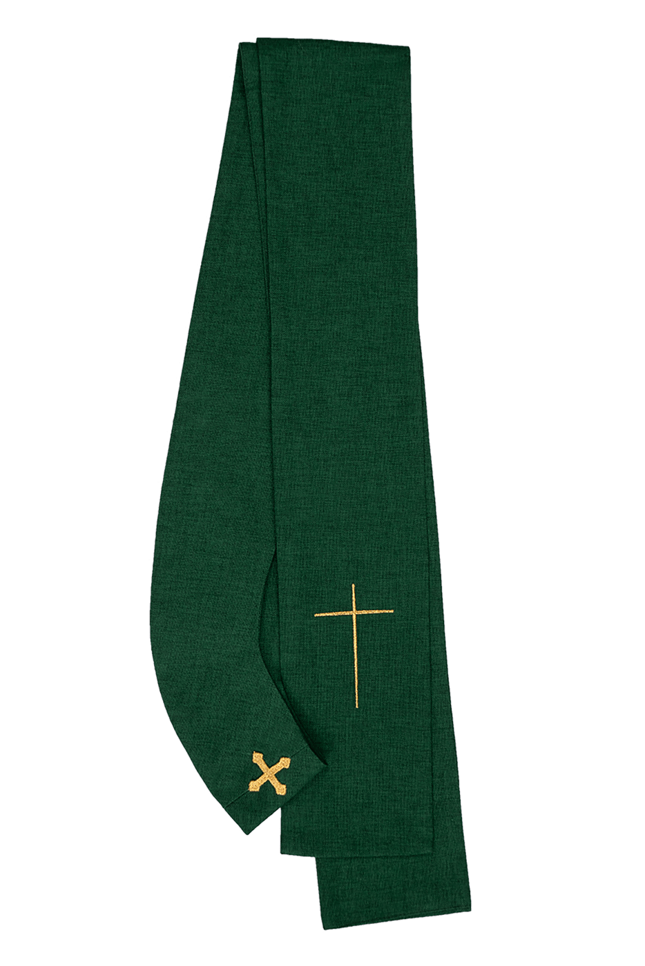 Chasuble brodée sur velours avec le symbole de la Croix verte