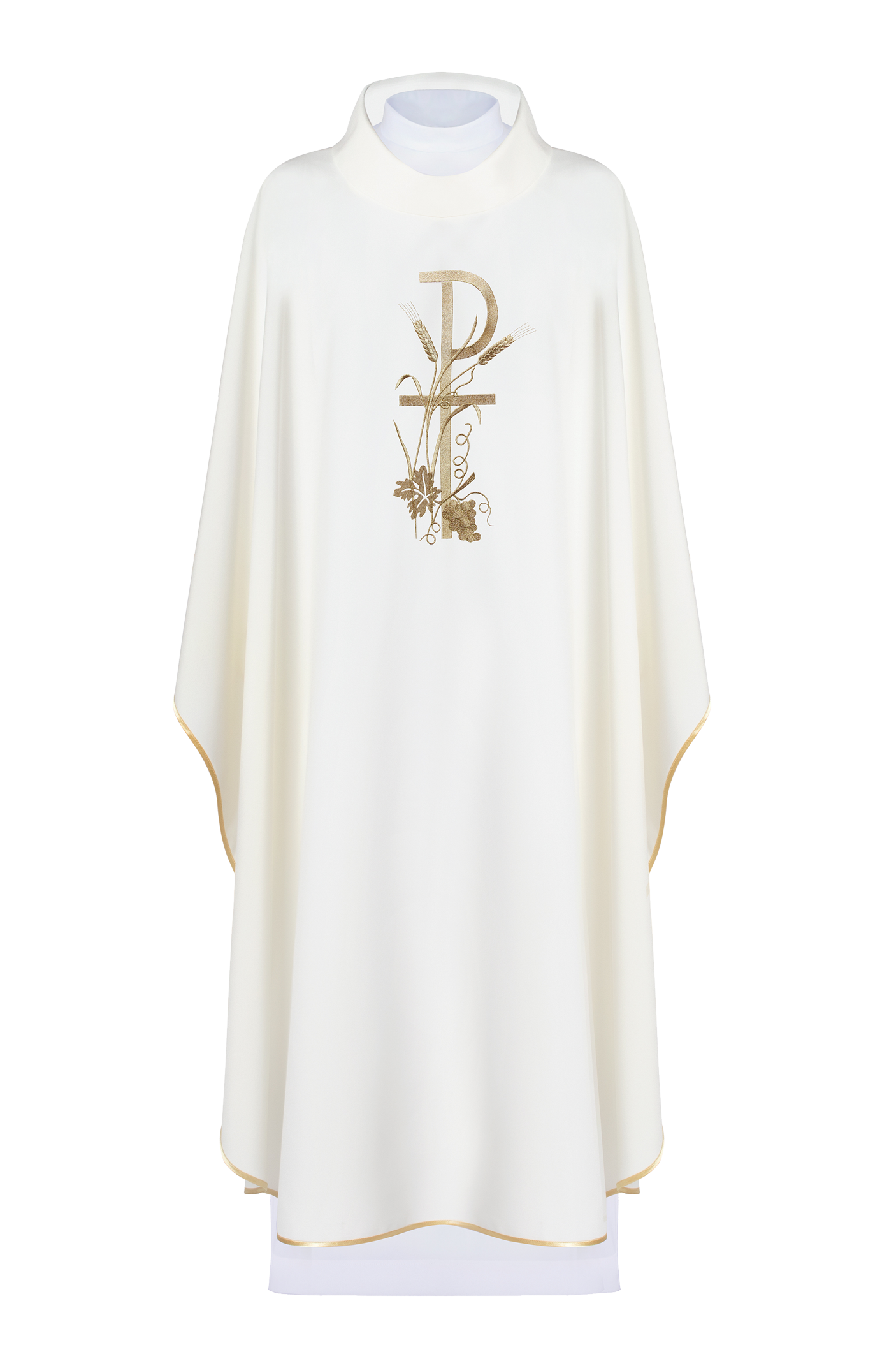 Chasuble brodée en écru