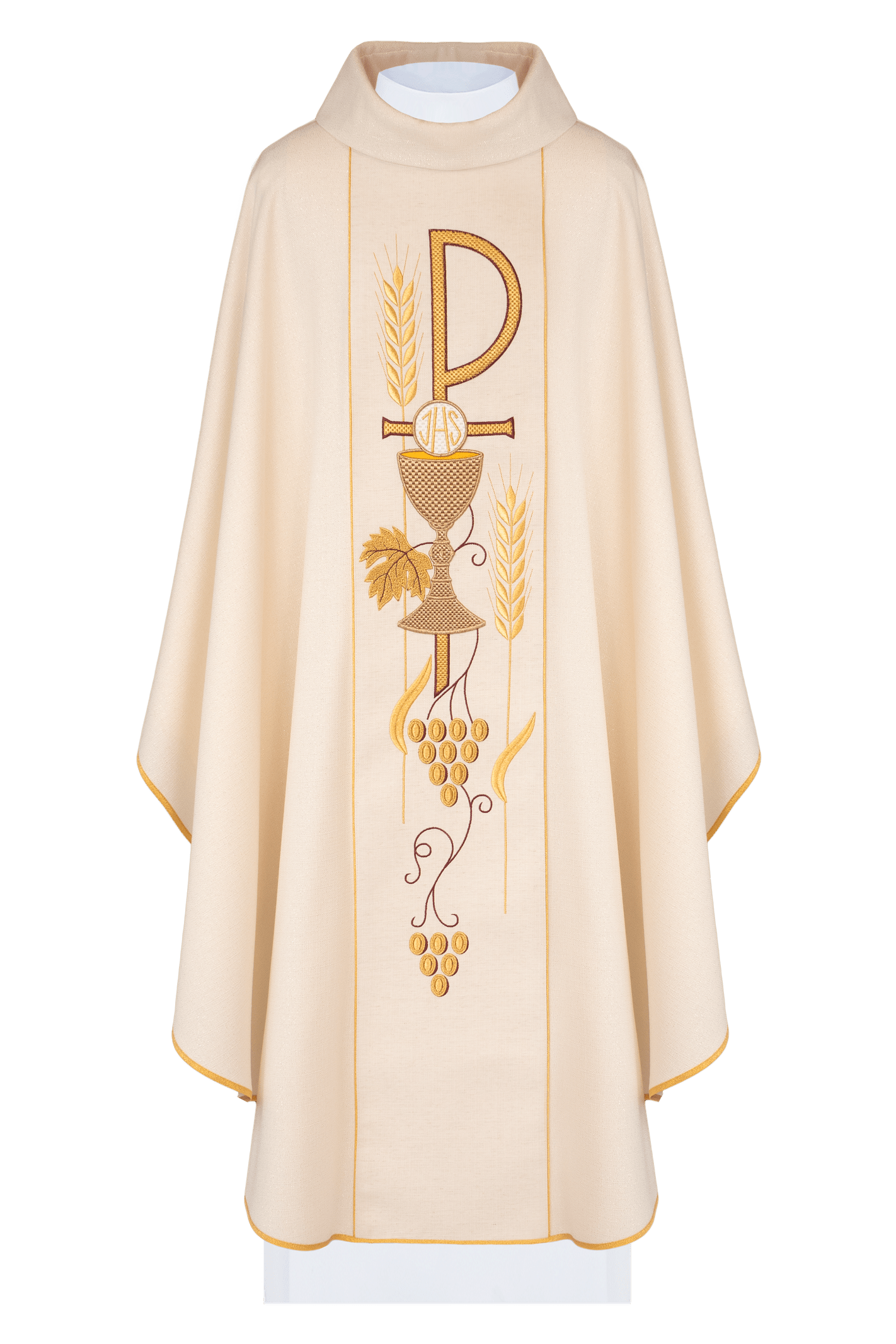 Chasuble brodée avec motifs eucharistiques PAX Ecr