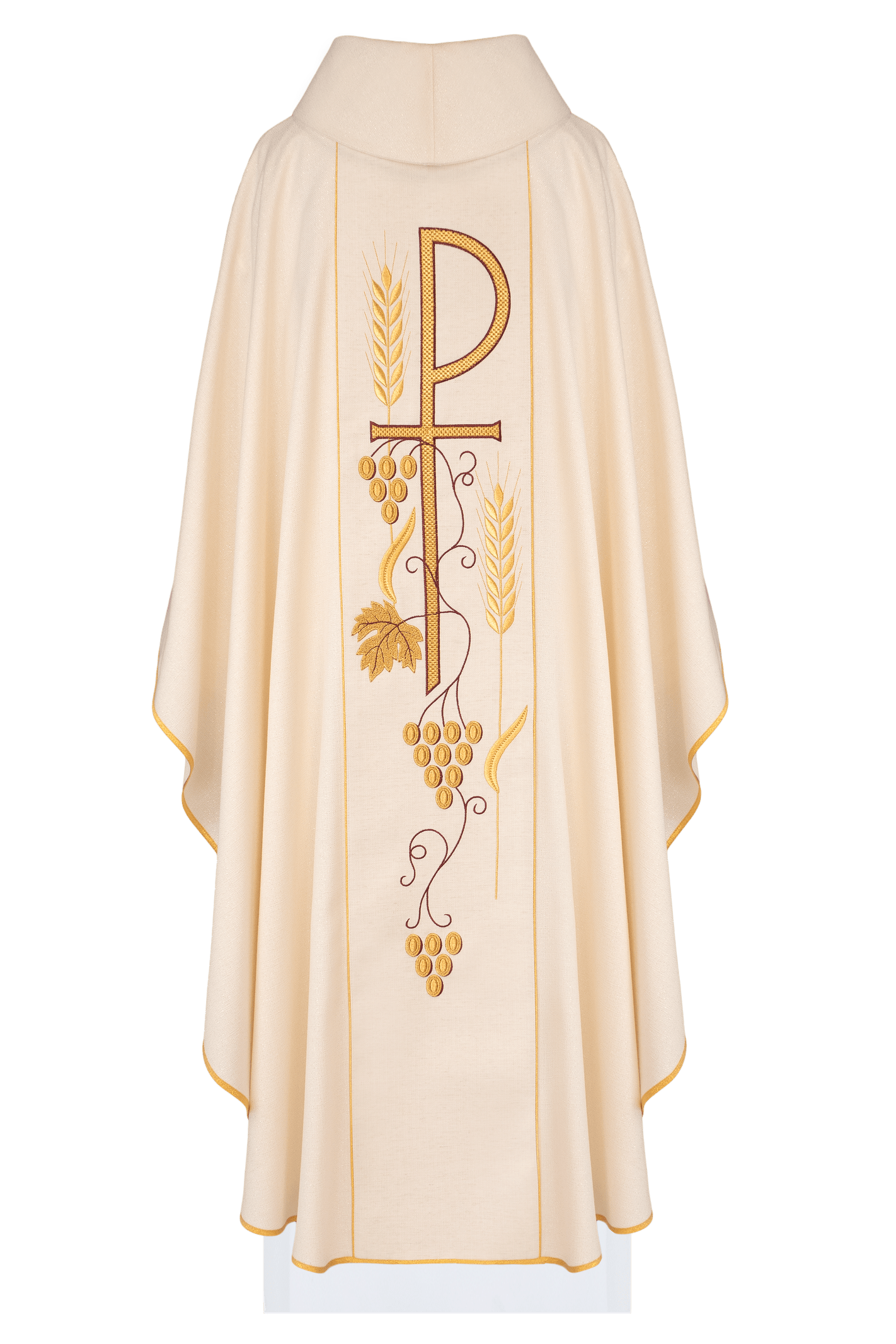 Chasuble brodée avec motifs eucharistiques PAX Ecr