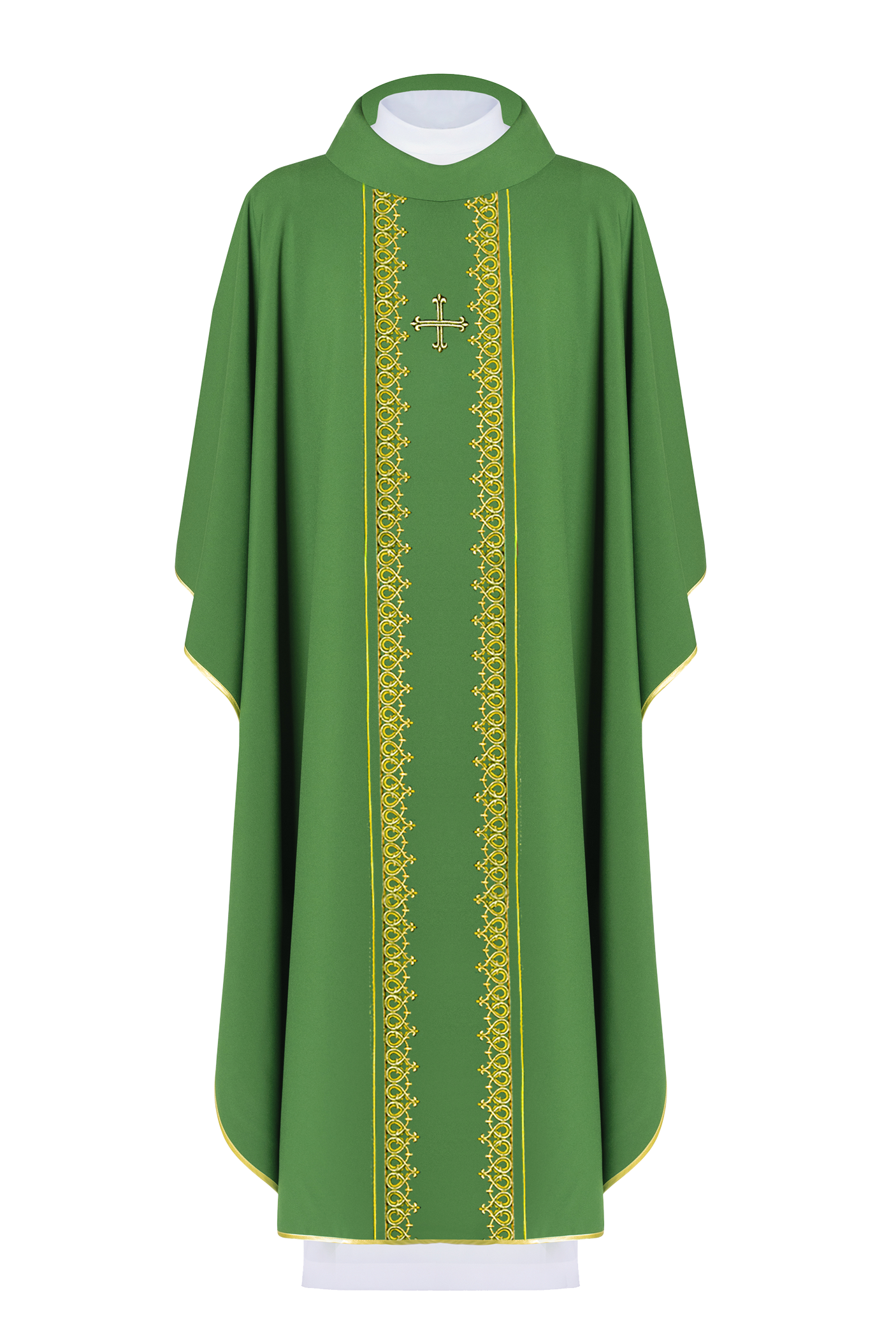 Chasuble brodée Croix verte