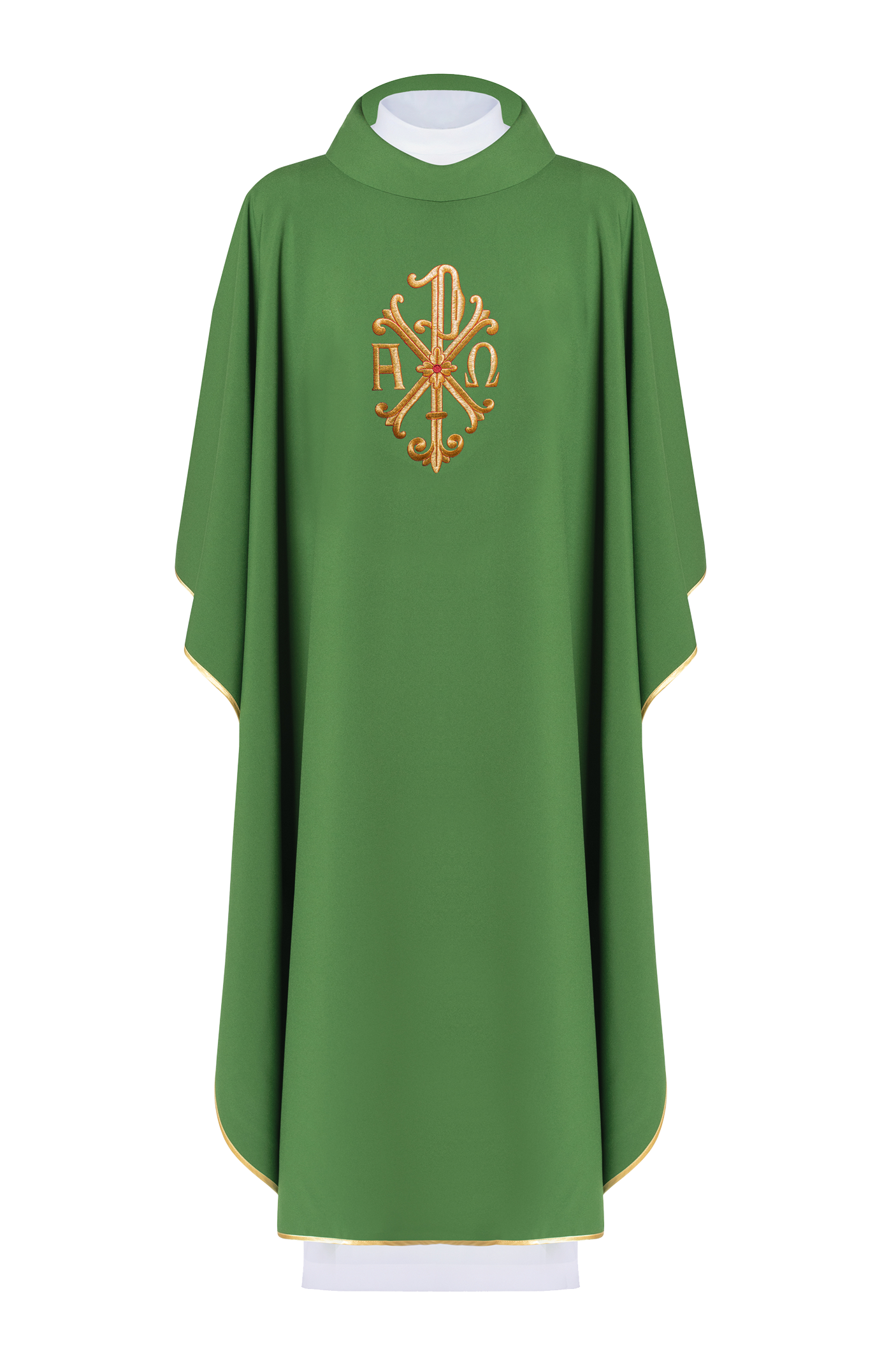 Chasuble brodée Croix verte