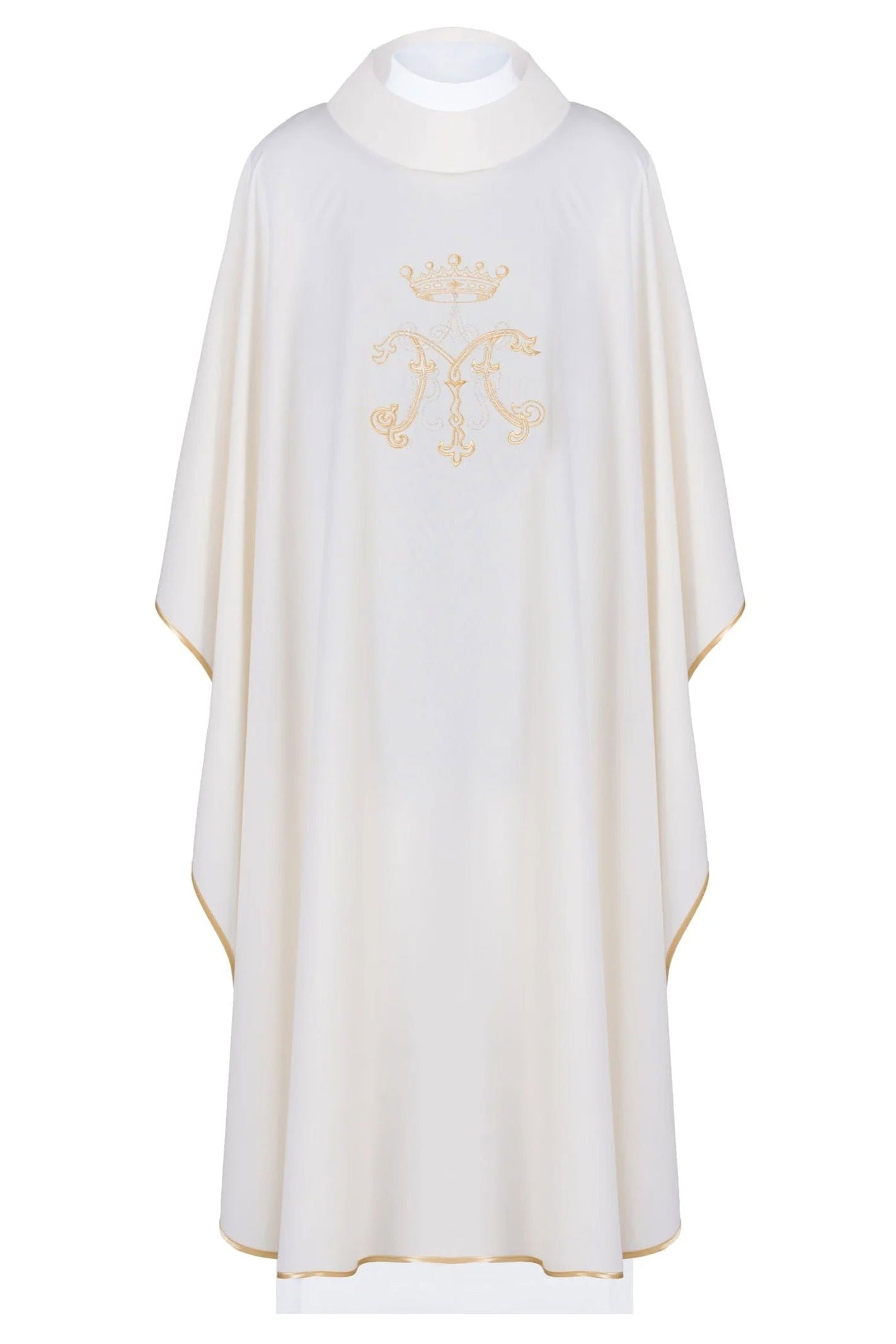 Chasuble liturgique mariale en écru