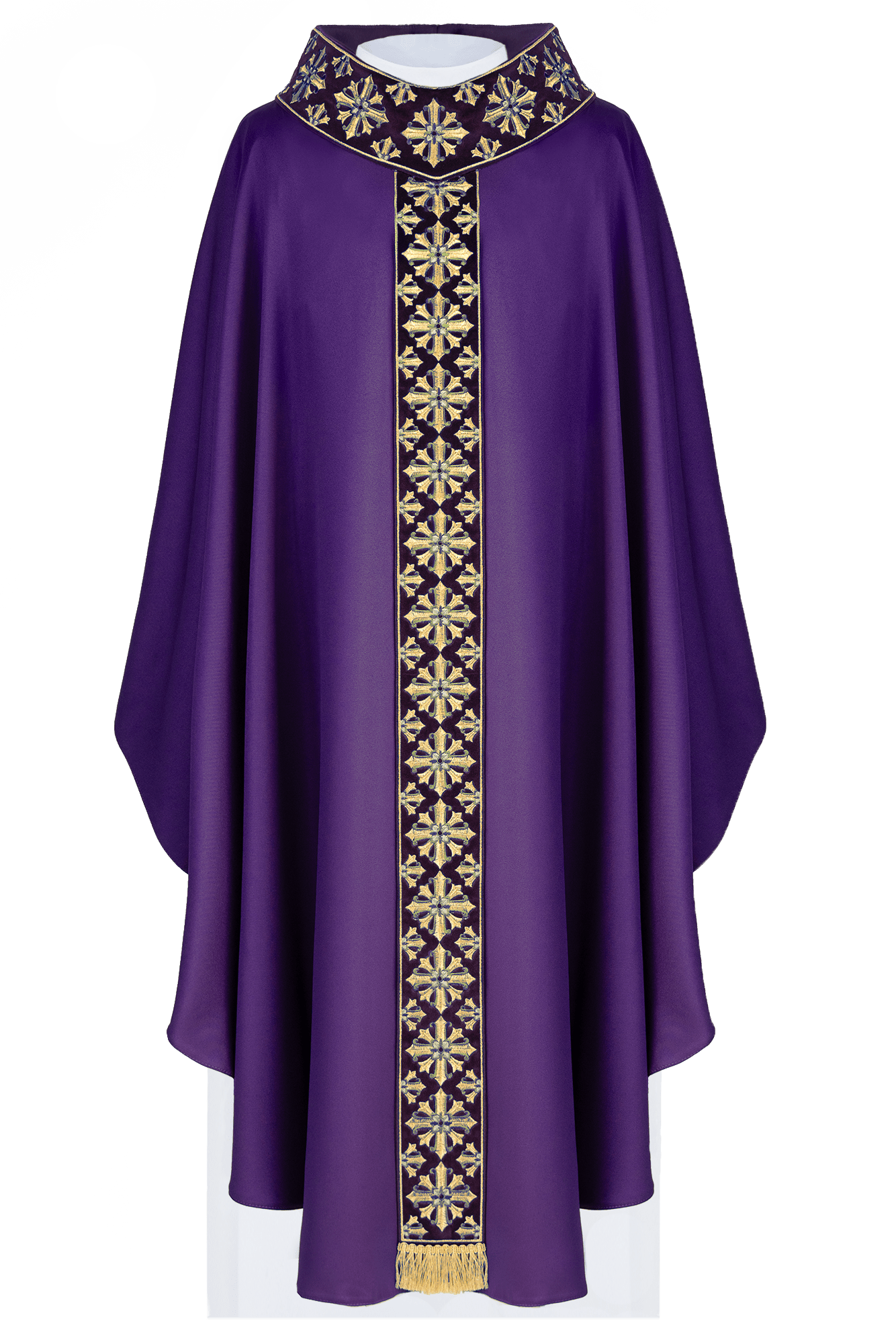 Chasuble avec broderie scintillante en violet