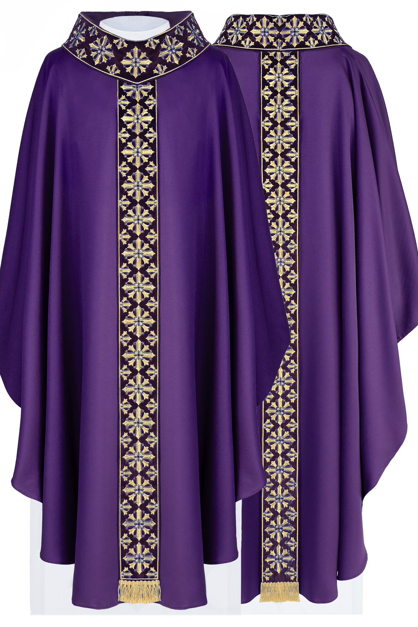 Chasuble avec broderie scintillante en violet